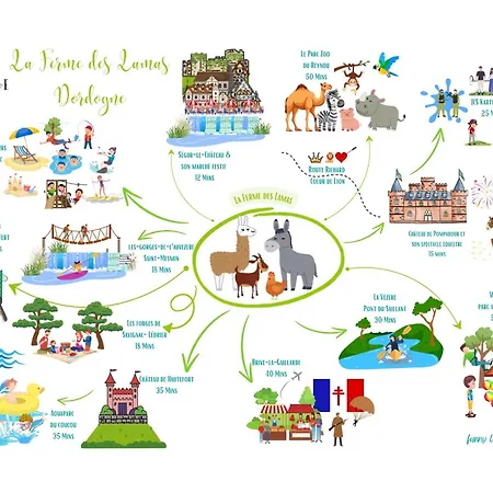 Campingplatz La Ferme Des Lamas Dordogne Saint-Cyr-Les-Champagnes